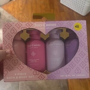 Juicy Couture Pink, Light Pink & Purple 4-Piece Bath & Body Gift Set